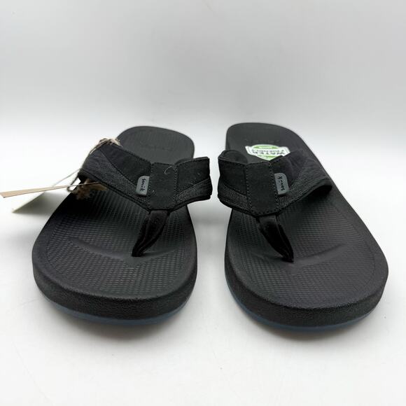 Sanuk Mens Cosmic Seas Mesh Thong Sandals US 11 EU 44 Black NWOB main image 8